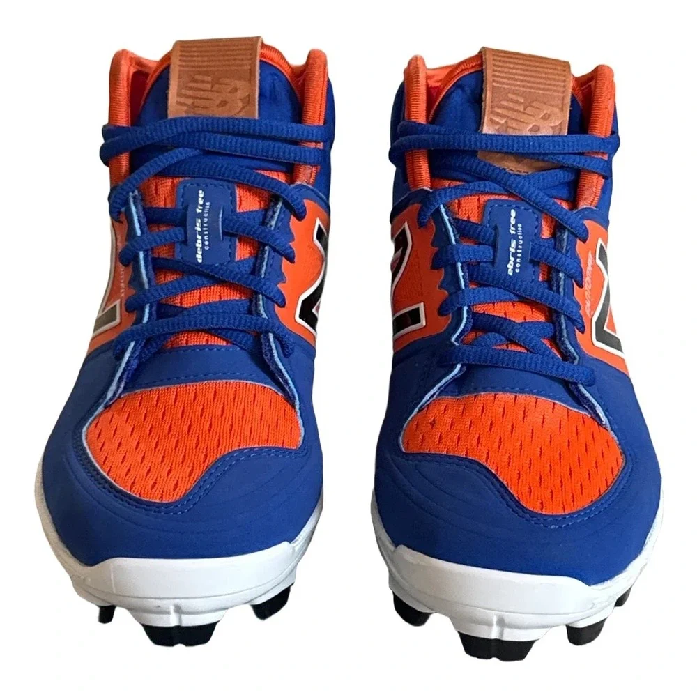 New Balance 3000v3 Baseball Cleats Blue Orange Mid Big Kids Size 5 NY Mets Soup
